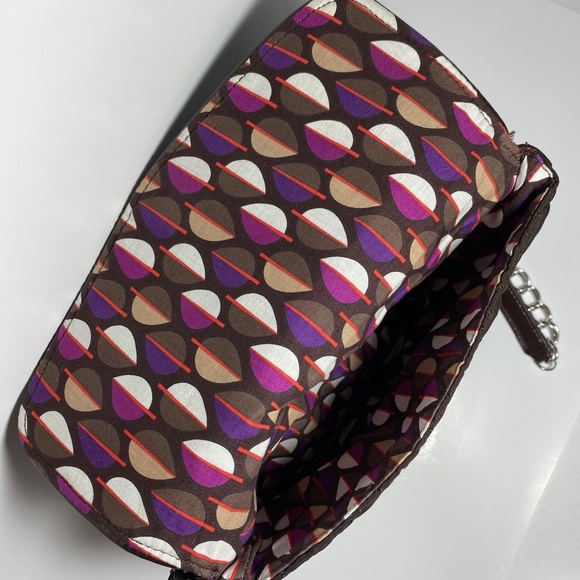 Vera Bradley Quilted microfiber Espresso Shoulder Crossbody EUC - Picture 6 of 9